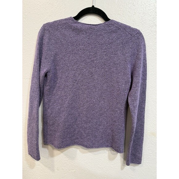 Eileen Fisher Women's Purple Merino Wool Blend V-Neck Sweater Pullover Size L - Picture 2 of 5